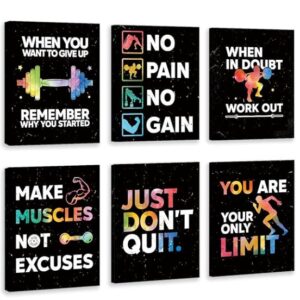 set of 6 Motivational sticky canvas frames for wall decore / sticky phototiles for office and home workplace