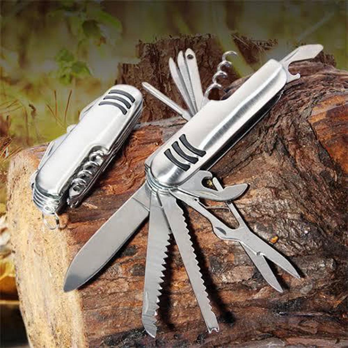 7 In 1 Multifunctional Metal Keychain Stainless Steel Travel Tool With Good Finishing - Image 2