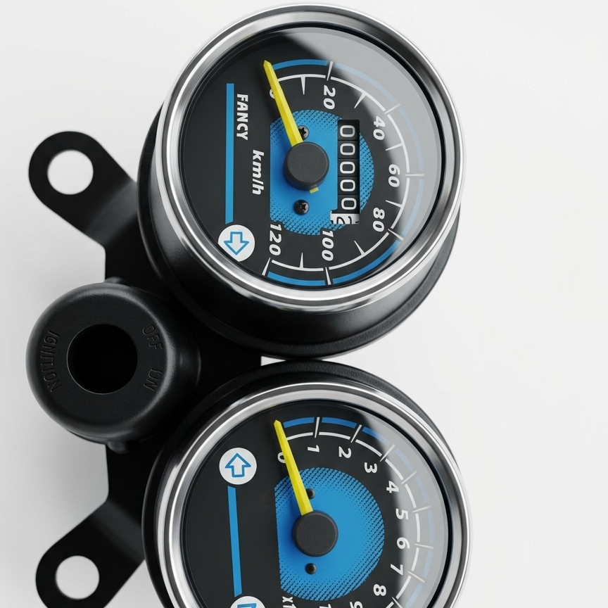 Double Round Fancy Meter Speedometer RPM for Honda 125 Motorcycle – Dual Analog Speed & RPM Gauge (Without Switch) - Image 2