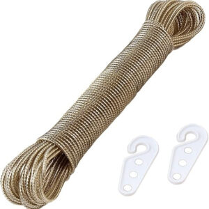 Portable Laundry Rope Clothesline – Adjustable Clothes Drying Line with Hooks | Strong & Durable for Indoor & Outdoor Use (10 Meter)