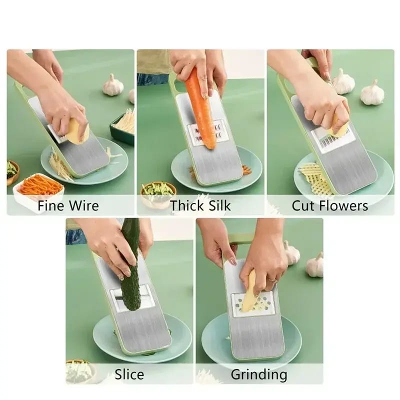 Multifunctional Vegetable Cutter & Slicer Set – Stainless Steel Mandoline Slicer with 5 Interchangeable Blades - Image 2