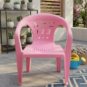 Number And Letters Design Kids Chair - Educational Alphabets Pattern Lightweight Seating Furniture Durable Comfortable Miniature Toddler Seat - (Random Color)
