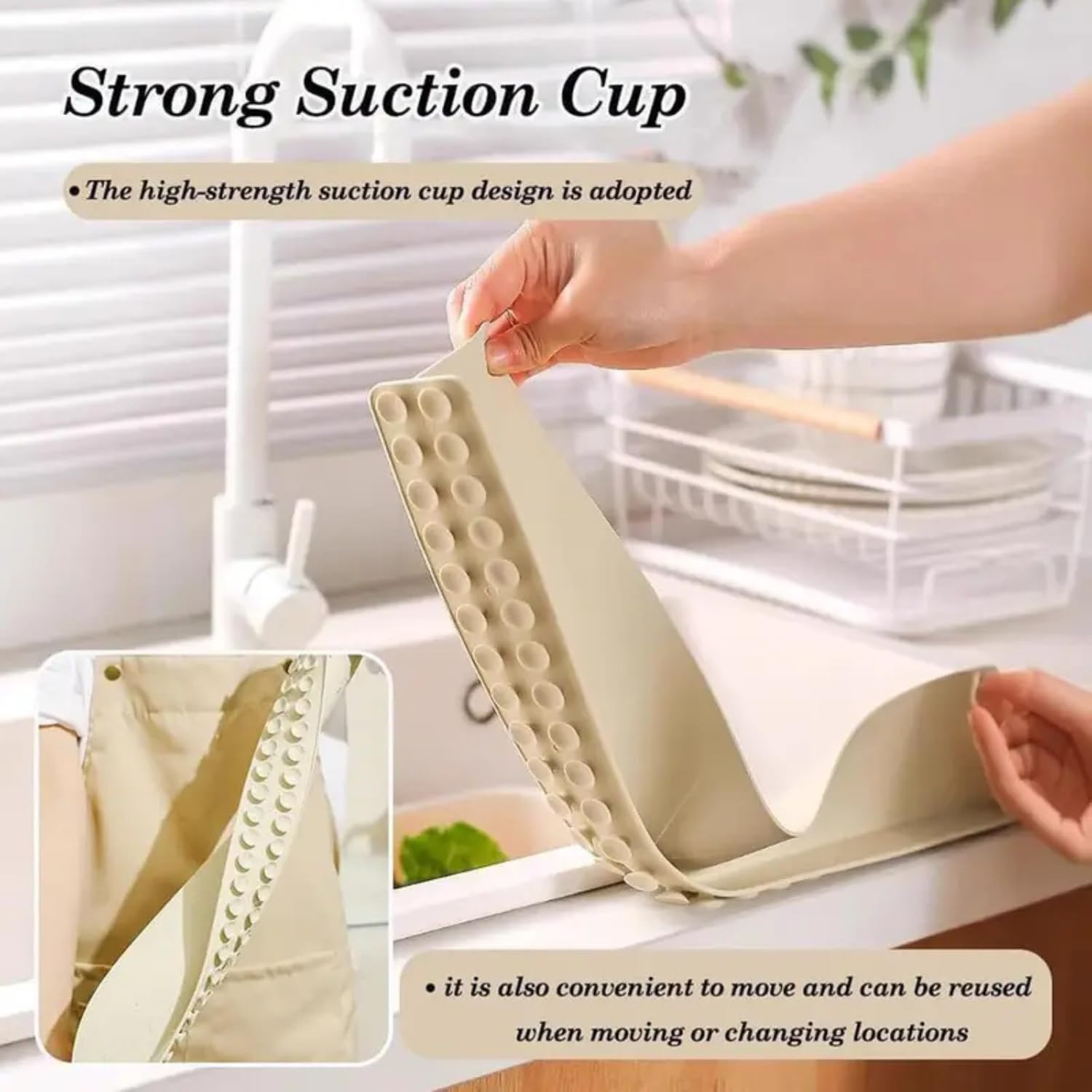 Silicon Sink Splash Guard Durable Quality Flexible Design Comfortable Use Reliable Utility (Random Color) (With Suction Cups) - Image 4