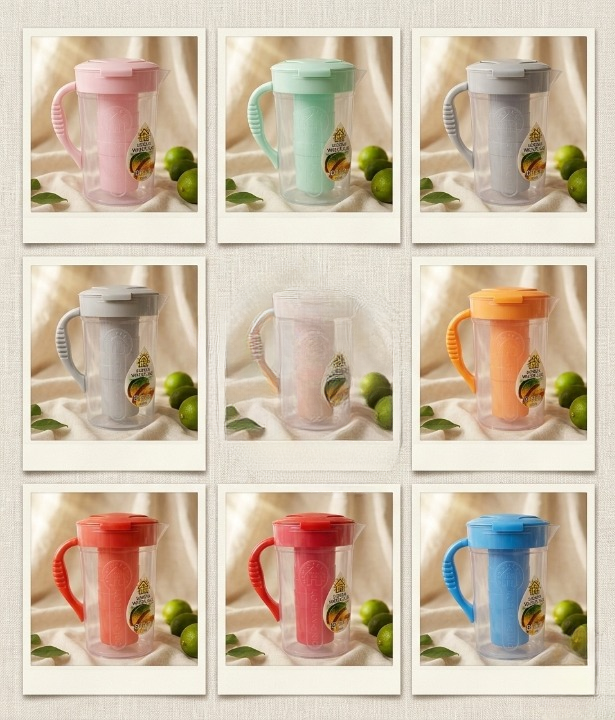 Premium 2.8 Liter Water Jug with 6 Glasses – Unbreakable Plastic Drinkware Set for Home & Office (Random Color) - Image 2