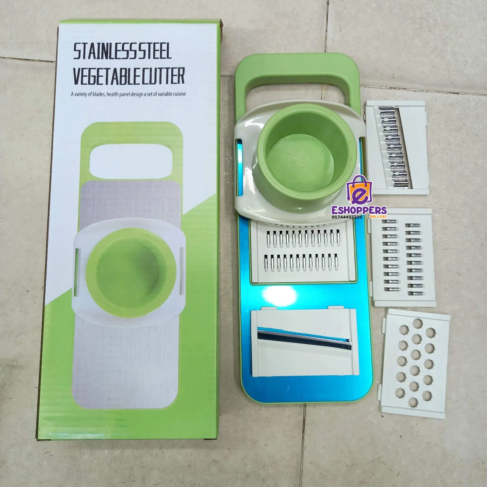 Multifunctional Vegetable Cutter & Slicer Set – Stainless Steel Mandoline Slicer with 5 Interchangeable Blades - Image 4