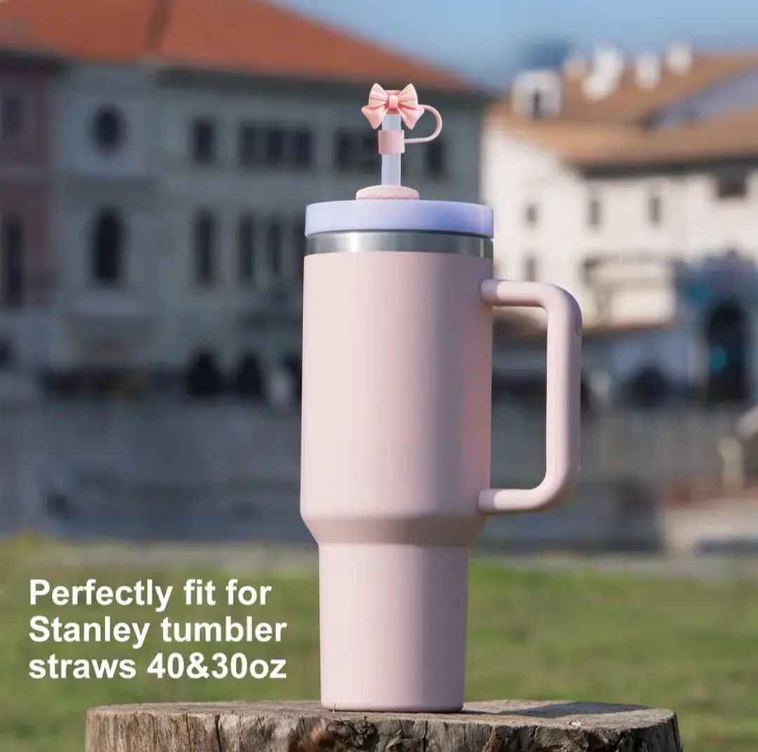 1PC Cute Bow Straw Cap Cover for 10mm Straws – Fits Stanley Tumbler Cups, Dustproof & Leak-Resistant (Random Color) - Image 5