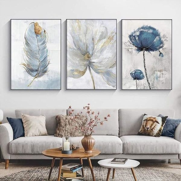 Set of 3 Fresh Posters – Flowers & Feather Wall Art Prints (8x11 Inches) with Double Tape - Image 3