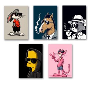 Set of 5 Premium Wall Art Photo Tiles – Modern Home Decor Sets 8x11