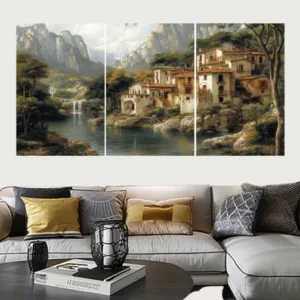 Set of 3 Landscape Wall Art Frames – 8x11" MDF Wood with Adhesive Backing