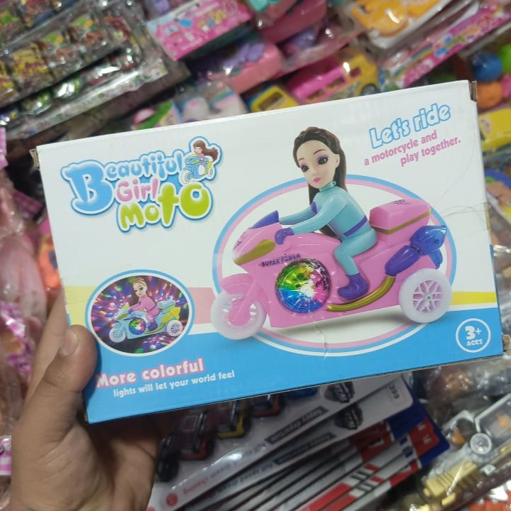 Princess Motorbike Toy With Lights Music And Dolls Pretend Playset Bump N Go Vehicle For Girls Kids Age 3 Plus (Random Color) - Image 4