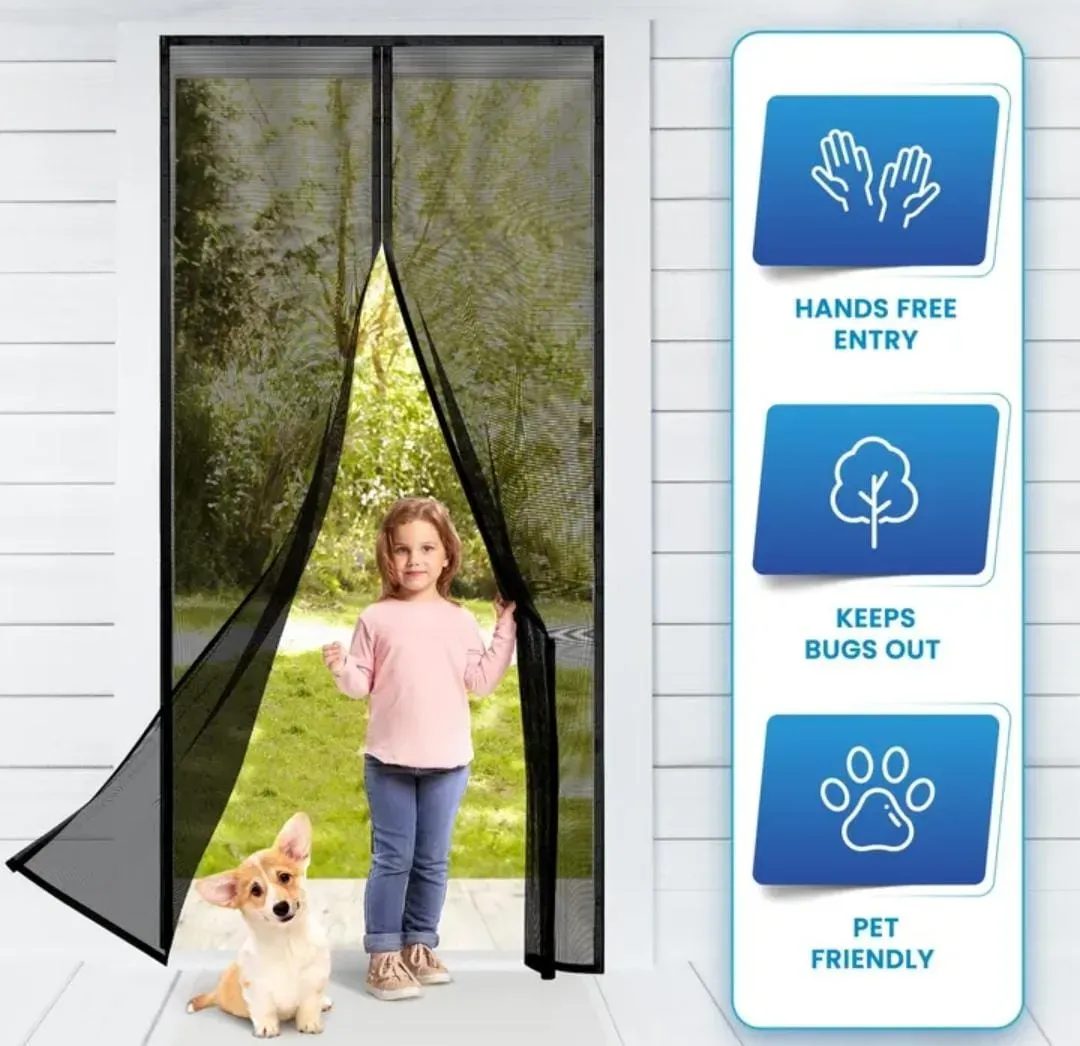 Premium Quality Mosquito Magic Mesh Door Curtain | Magnetic Automatic Closing Insect Screen | Easy Install Fly & Mosquito Net for Home - Image 2
