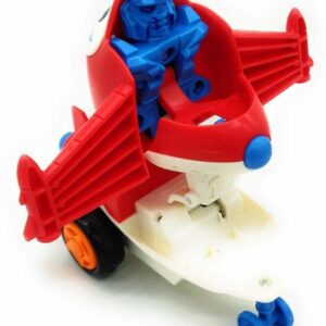 Transforming Aeroplane Friction Toy For Kids With Quick Character Change High Quality Abs Material And Fun Play (Random Color)