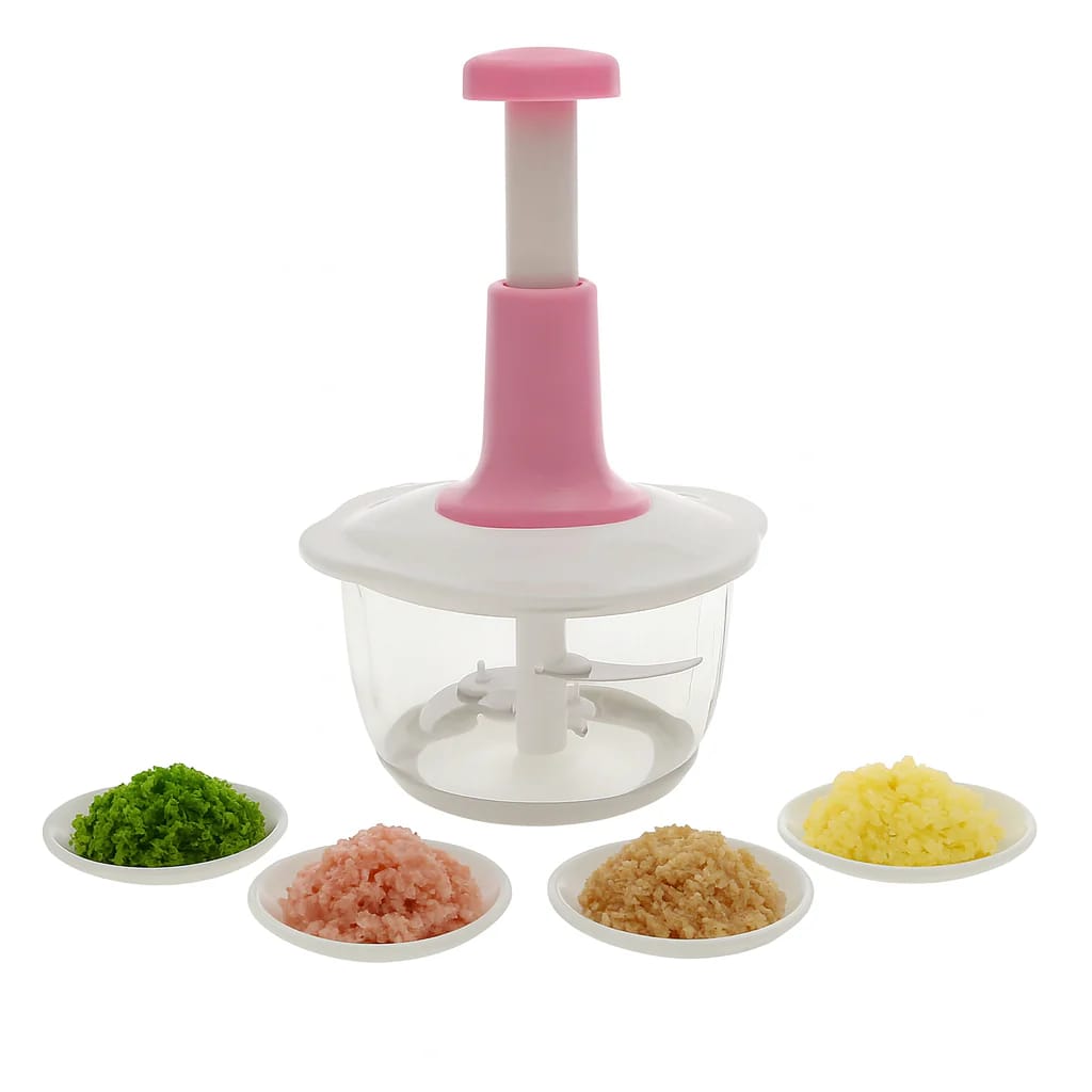2L Multi-Function Hand-Push Chopper - Large Capacity Manual Food Processor For Efficient Chopping, Mixing, And Preparation In The Kitchen (Random Color) - Image 2