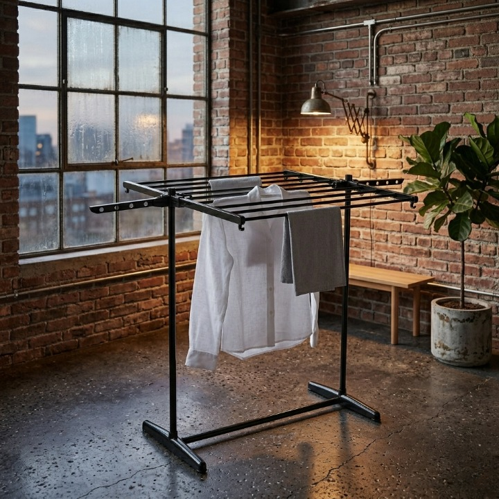 Folding Cloth Drying Stand | Multi-Tier Laundry Organizer With Extendable Wings | Space-Saving Durable Rack For Clothes - Image 2