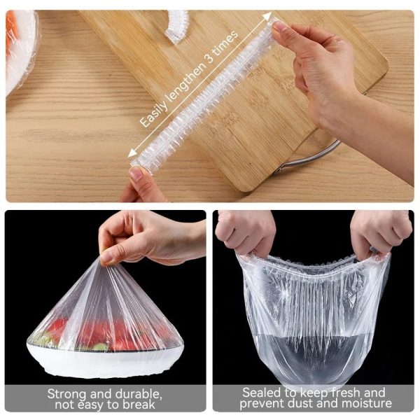 100 Pcs Disposable Food Cover Plastic Shopper Bags | Hygienic & Lightweight | Multi‑Purpose Use - Image 2