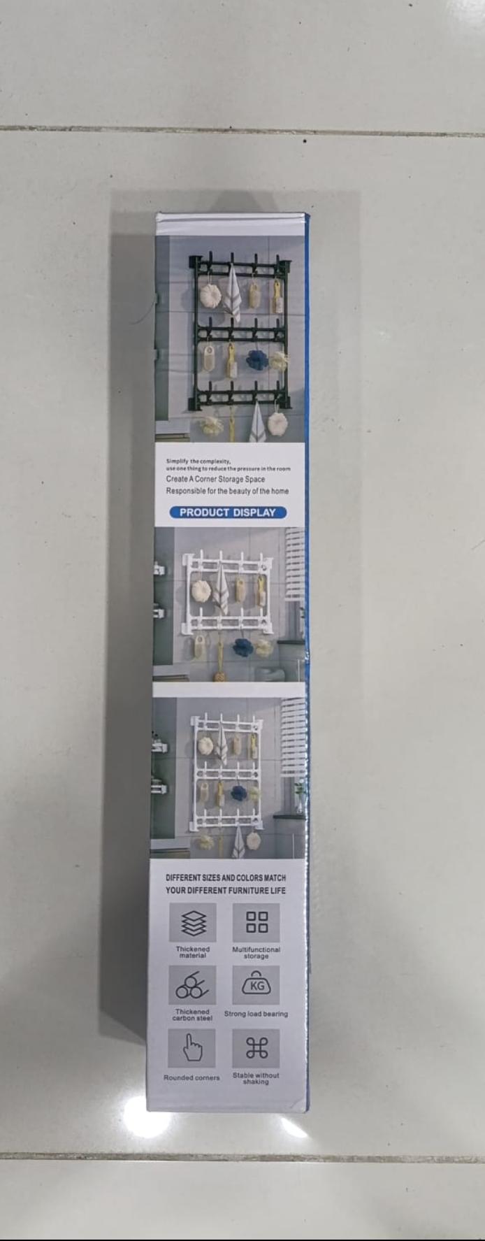 Wall-Mounted Corner Storage Rack | Multifunctional Bathroom Organizer | Strong Carbon Steel | Random Colour - Image 4