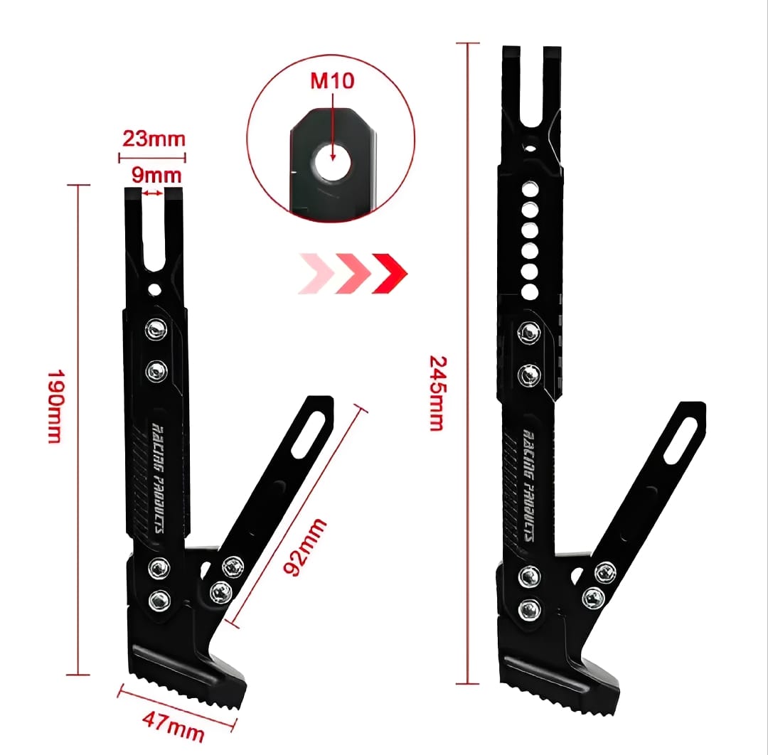 Universal Adjustable Aluminum Motorcycle Kickstand – CNC Side Stand - Image 4