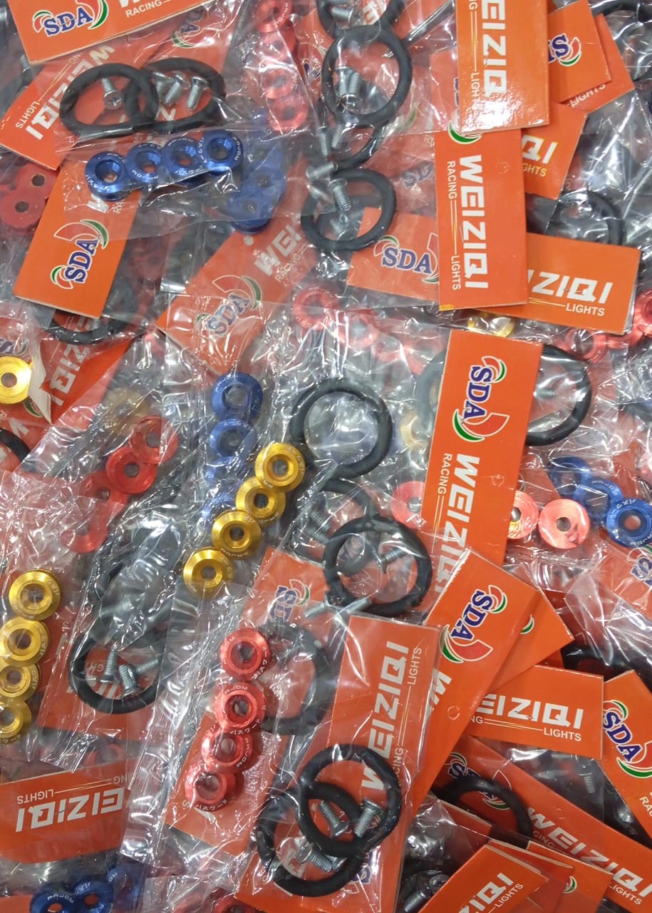 Motorcycle Fancy Chain Cover Bolts with Washer 4 Pcs Set – Red, Golden, Blue - Image 5