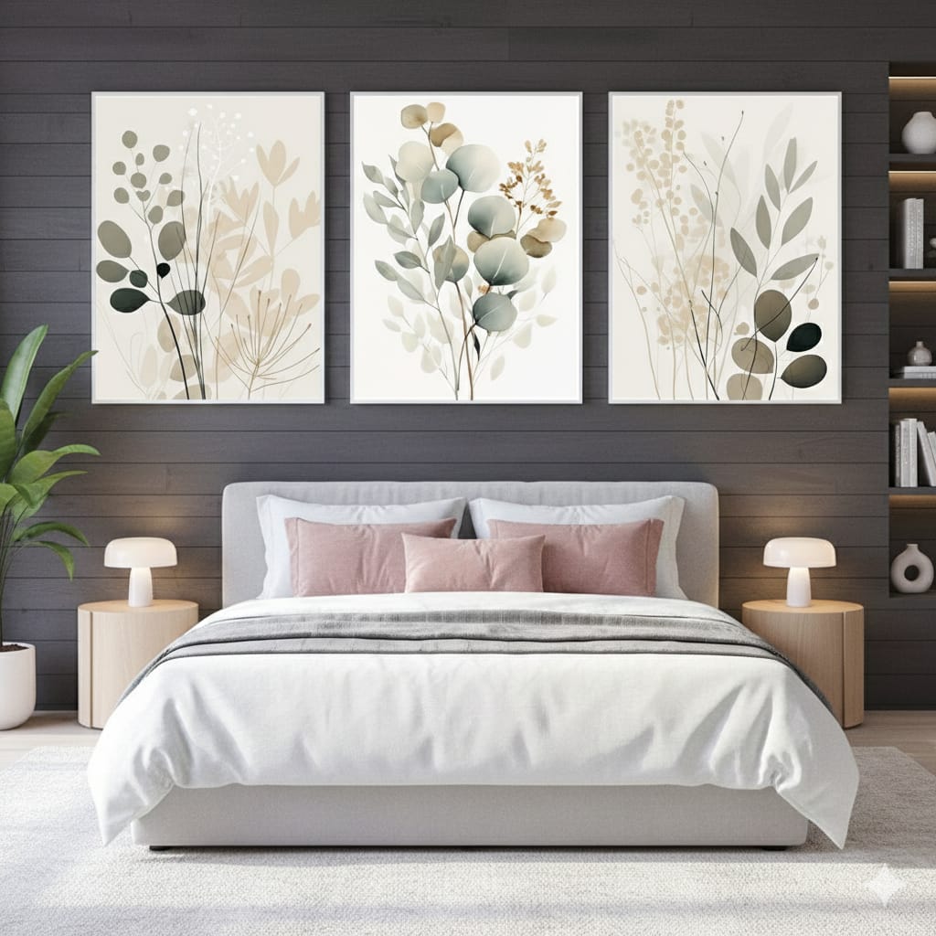 3pcs Boho Floral Design Stickytiles Frame Providing Artistic Pattern Elegant Look Durable Quality - Image 3