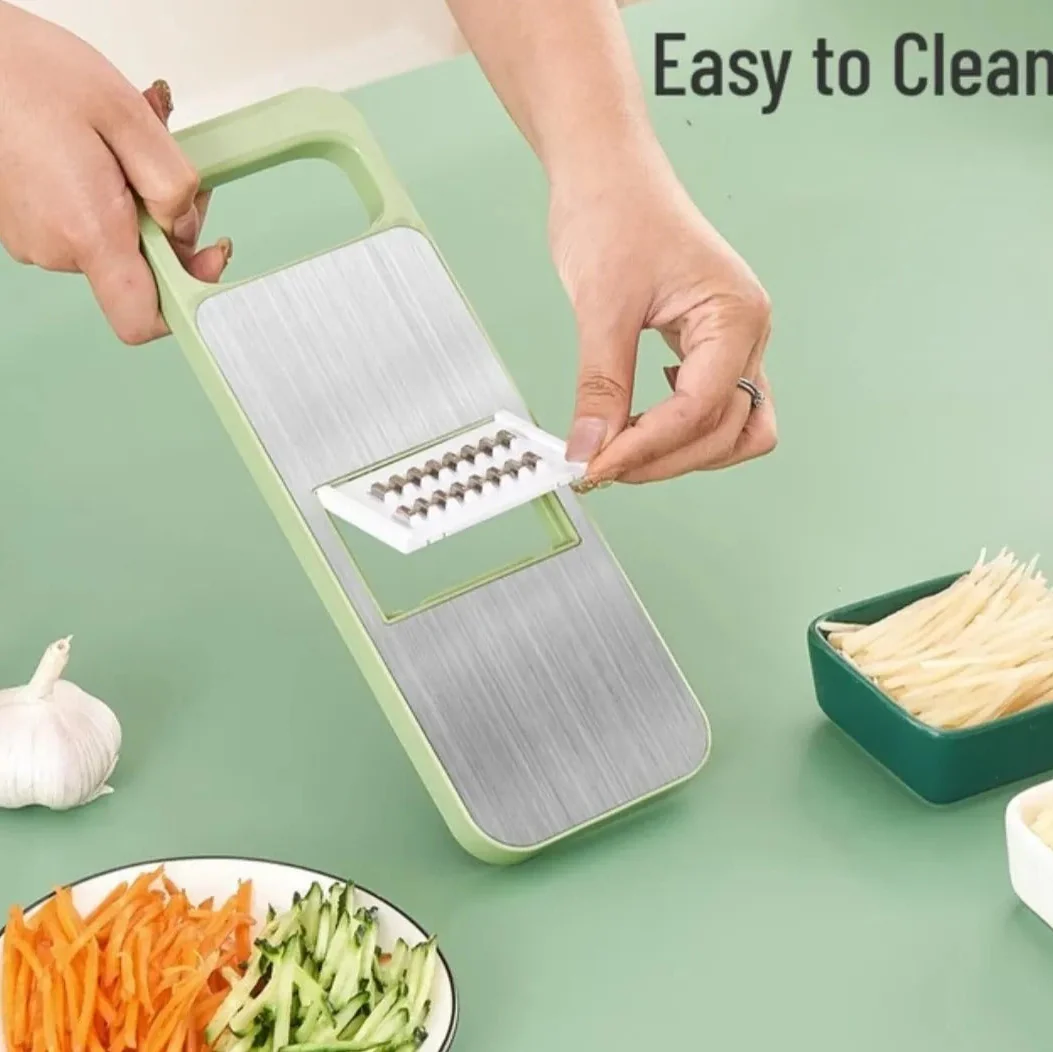 5-in-1 Multi-Functional Vegetable Slicer & Grater – Adjustable Mandoline Cutter with Interchangeable Blades for Kitchen, Fruits & Vegetables - Image 2