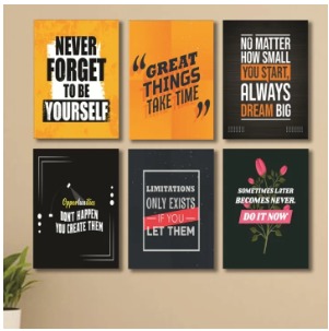 Set of 6 Wooden Photo Tile Wall Art Frames (8×11 Inches) – High-Quality MDF Spiritual Wall Décor with Easy Stick Back