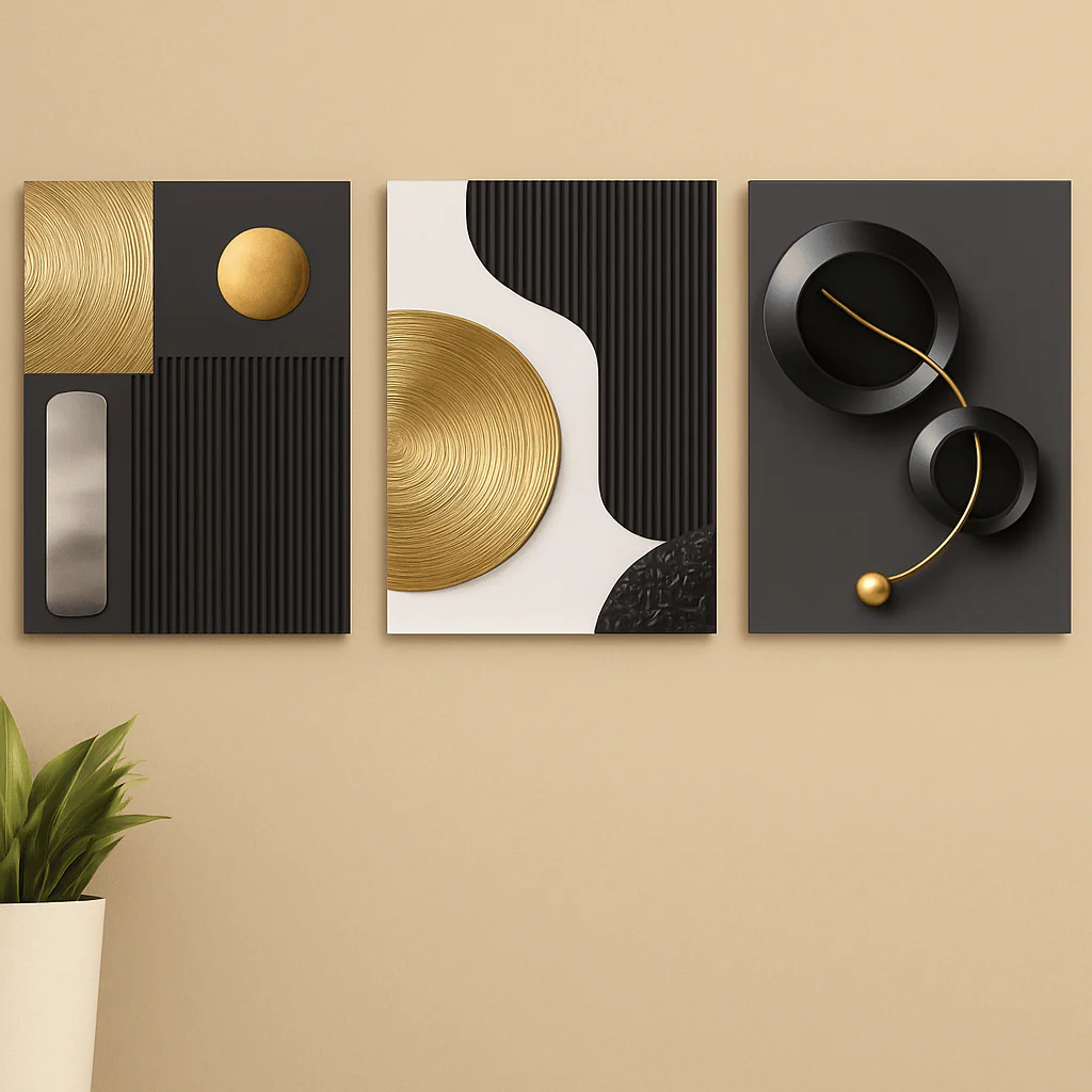 Set of 3 Premium Wall Art Photo Tiles – Modern Home Decor Sets 8x11