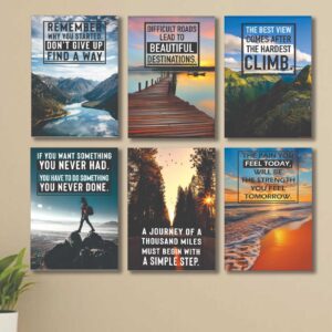 6 PC Motivating Quote Wall Decor Cardboard Phototiles Durable Stylish Elegant And Inspiring