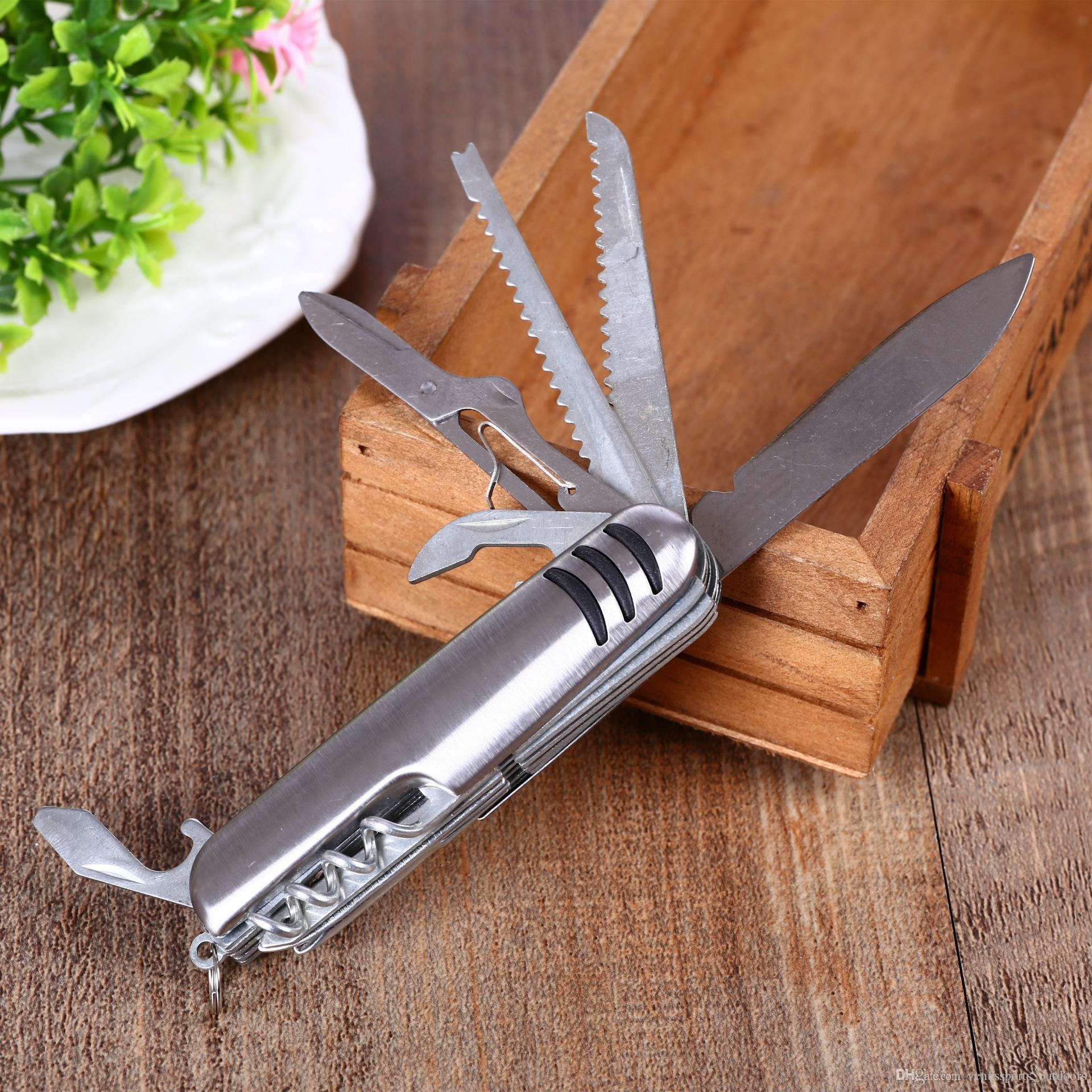 7 In 1 Multifunctional Metal Keychain Stainless Steel Travel Tool With Good Finishing - Image 4