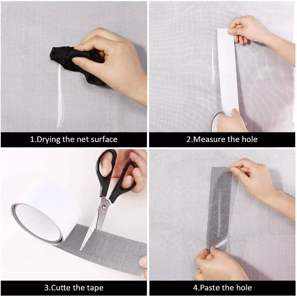 3 Meter - Mesh Roll Tape Window Screen Repair Patch Keep Mosquitoes Out With Anti Insect Self Adhesive Mesh Patch Tape - Image 4
