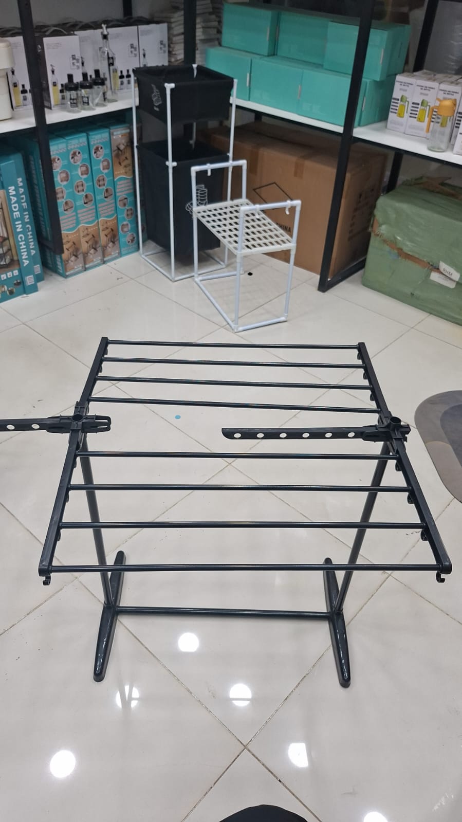 Folding Cloth Drying Stand | Multi-Tier Laundry Organizer With Extendable Wings | Space-Saving Durable Rack For Clothes - Image 3