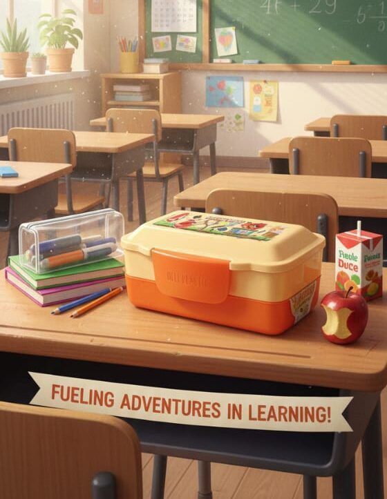 "Plastic Perfect: Durable Lunch Box for School, Work, or On-The-Go