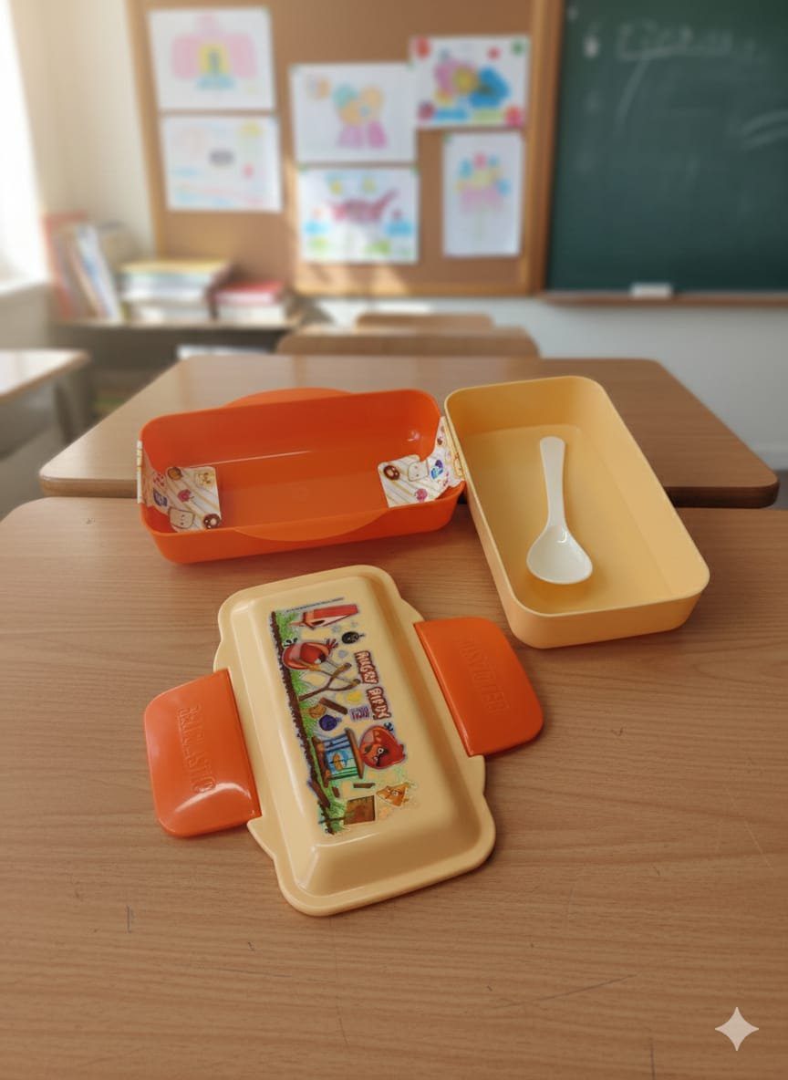 "Plastic Perfect: Durable Lunch Box for School, Work, or On-The-Go - Image 2