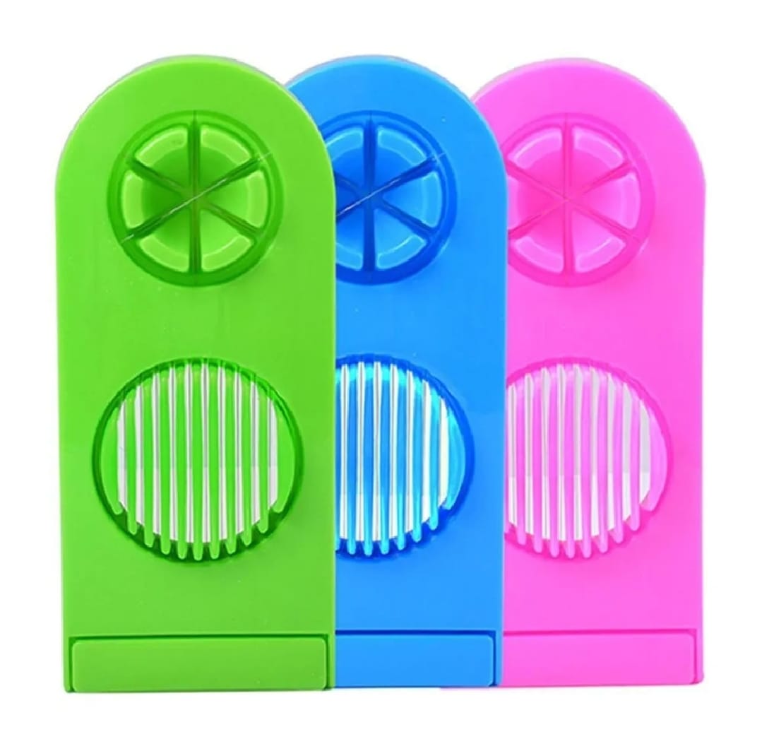 2-in-1 Egg Cutter & Slicer – Boiled Egg Slicing Machine with Stainless Steel Cutting Wires, Kitchen Cooking Tool | Random Color - Image 5
