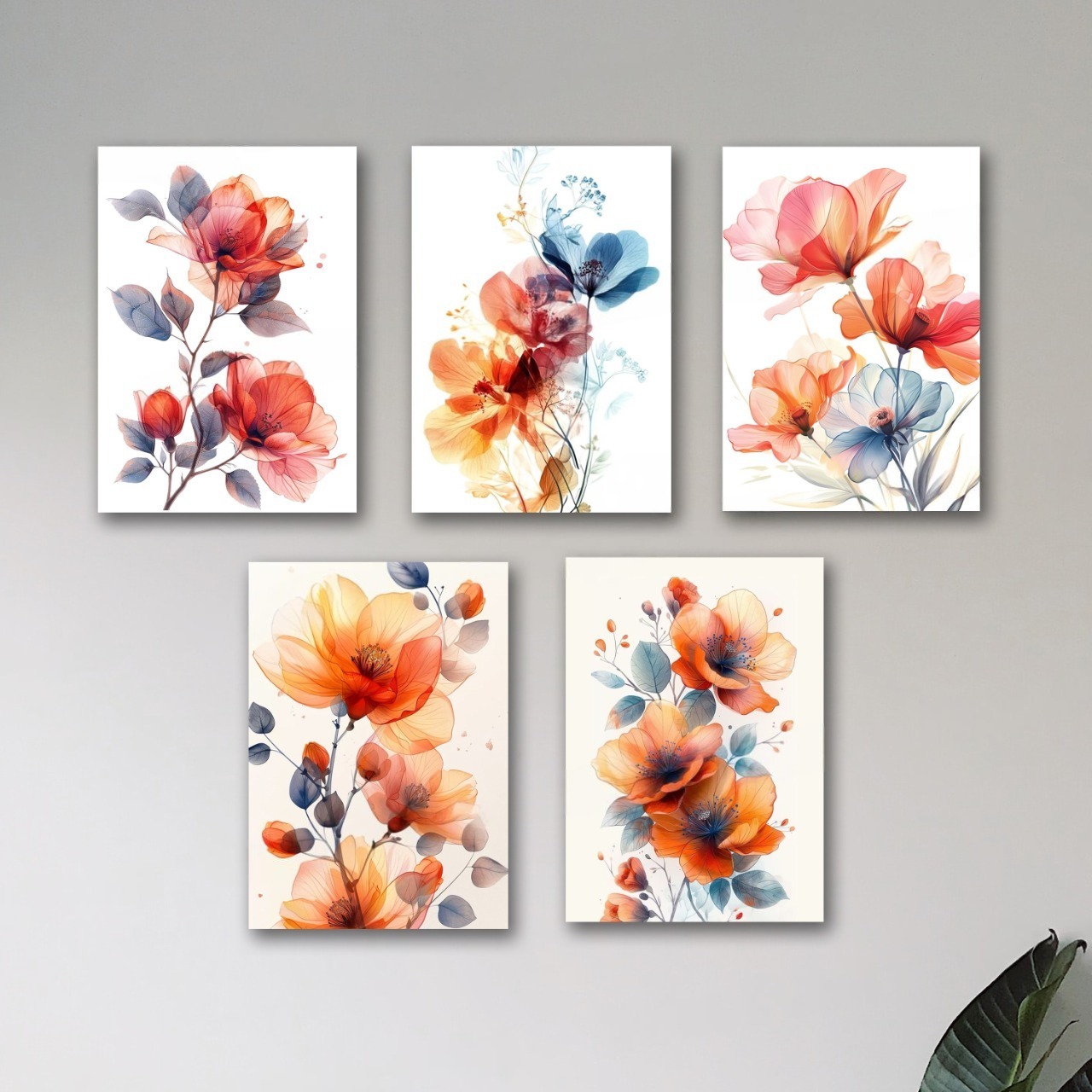 Set of 5 Premium Wall Art Photo Tiles – Modern Home Decor Sets 8x11