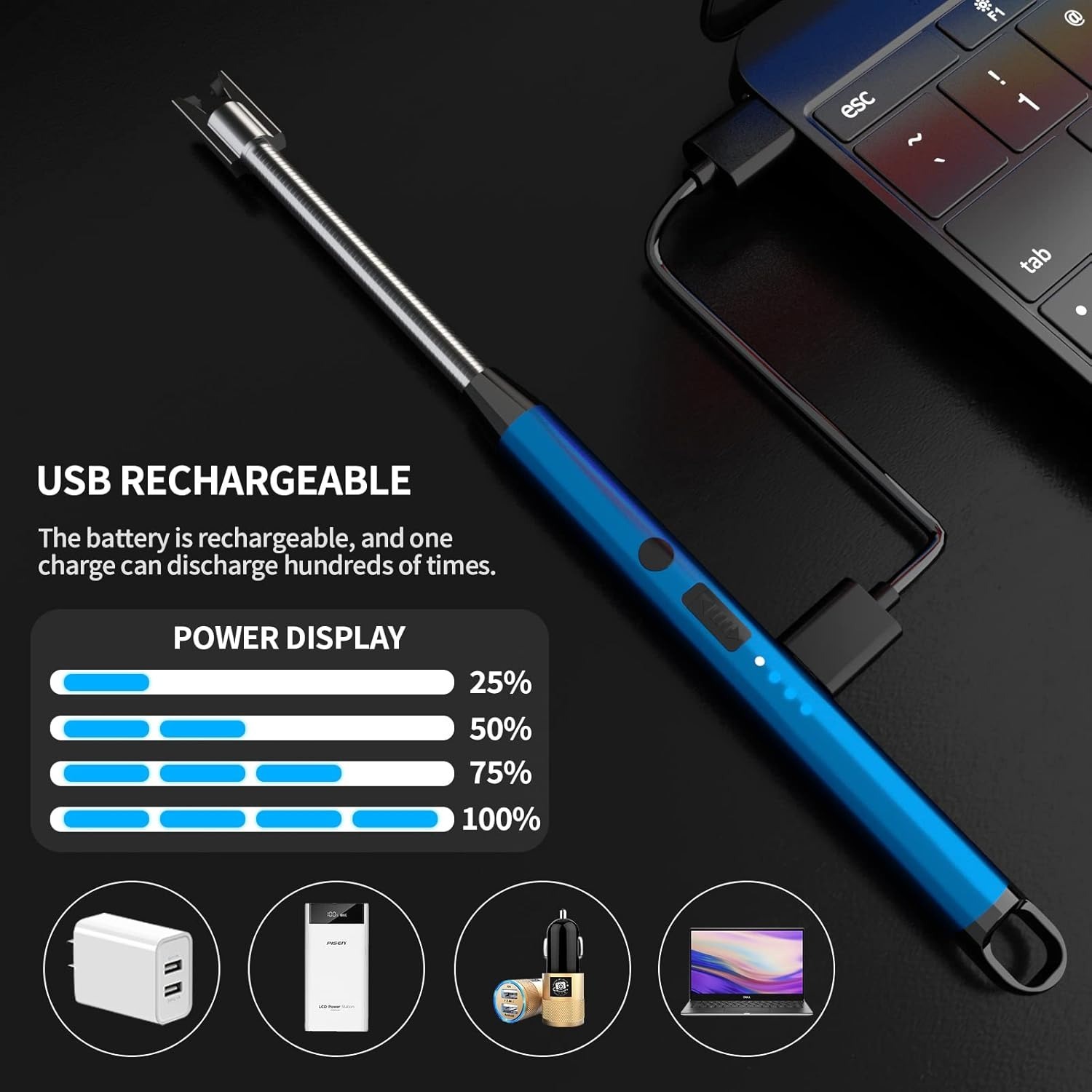 Plasma Electric Lighter – USB Rechargeable Flameless Windproof Arc Lighter - Image 2