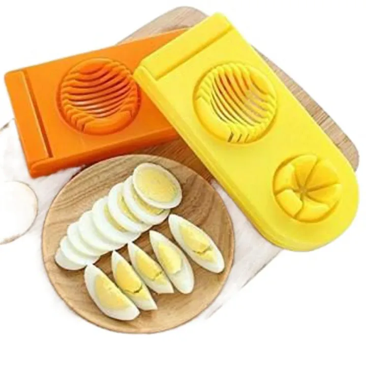 2-in-1 Egg Cutter & Slicer – Boiled Egg Slicing Machine with Stainless Steel Cutting Wires, Kitchen Cooking Tool | Random Color - Image 4