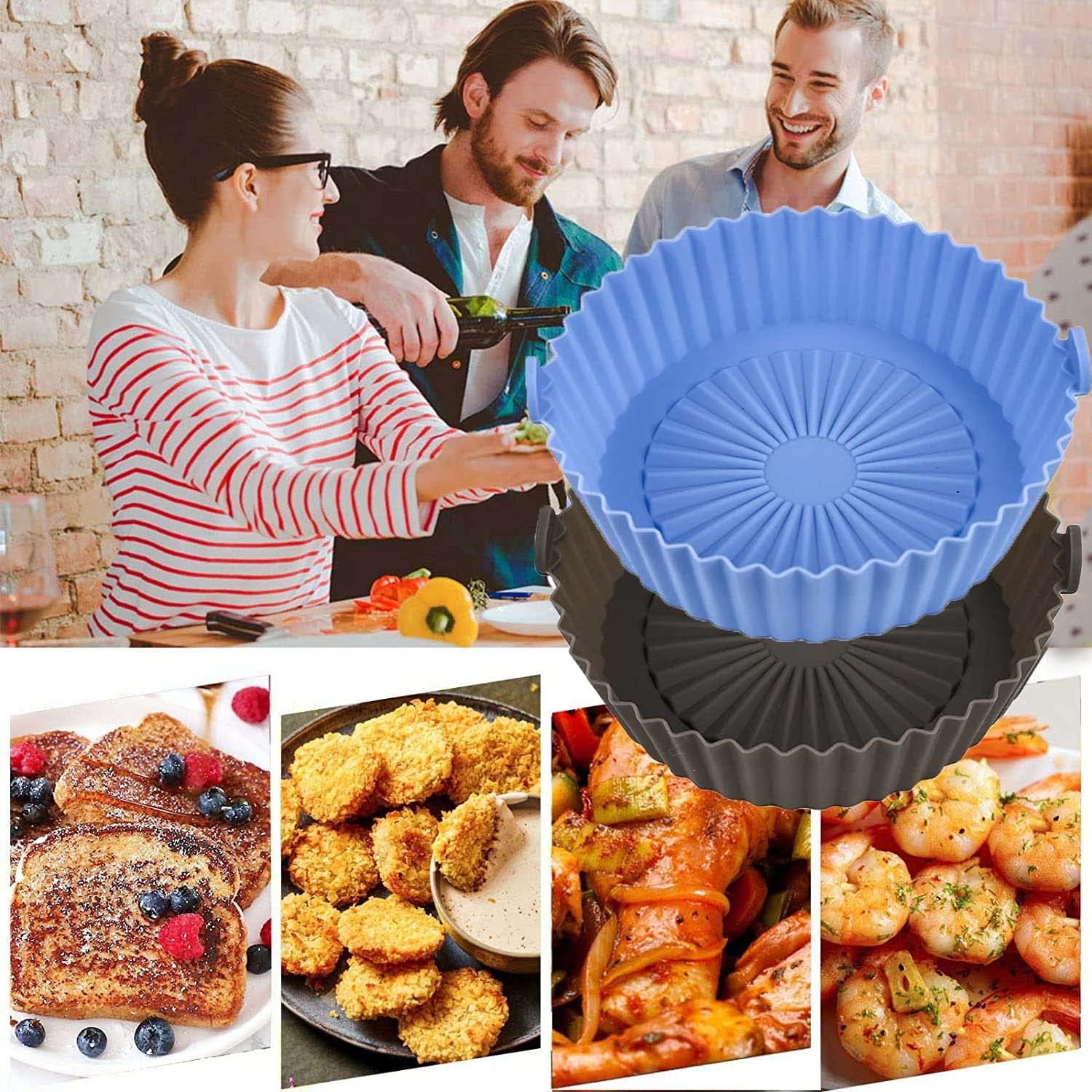 Air Fryer Silicone Liner | 1pc | Food-Safe Non-Stick | Reusable Basket & Oven Accessory (Random Colour) - Image 3