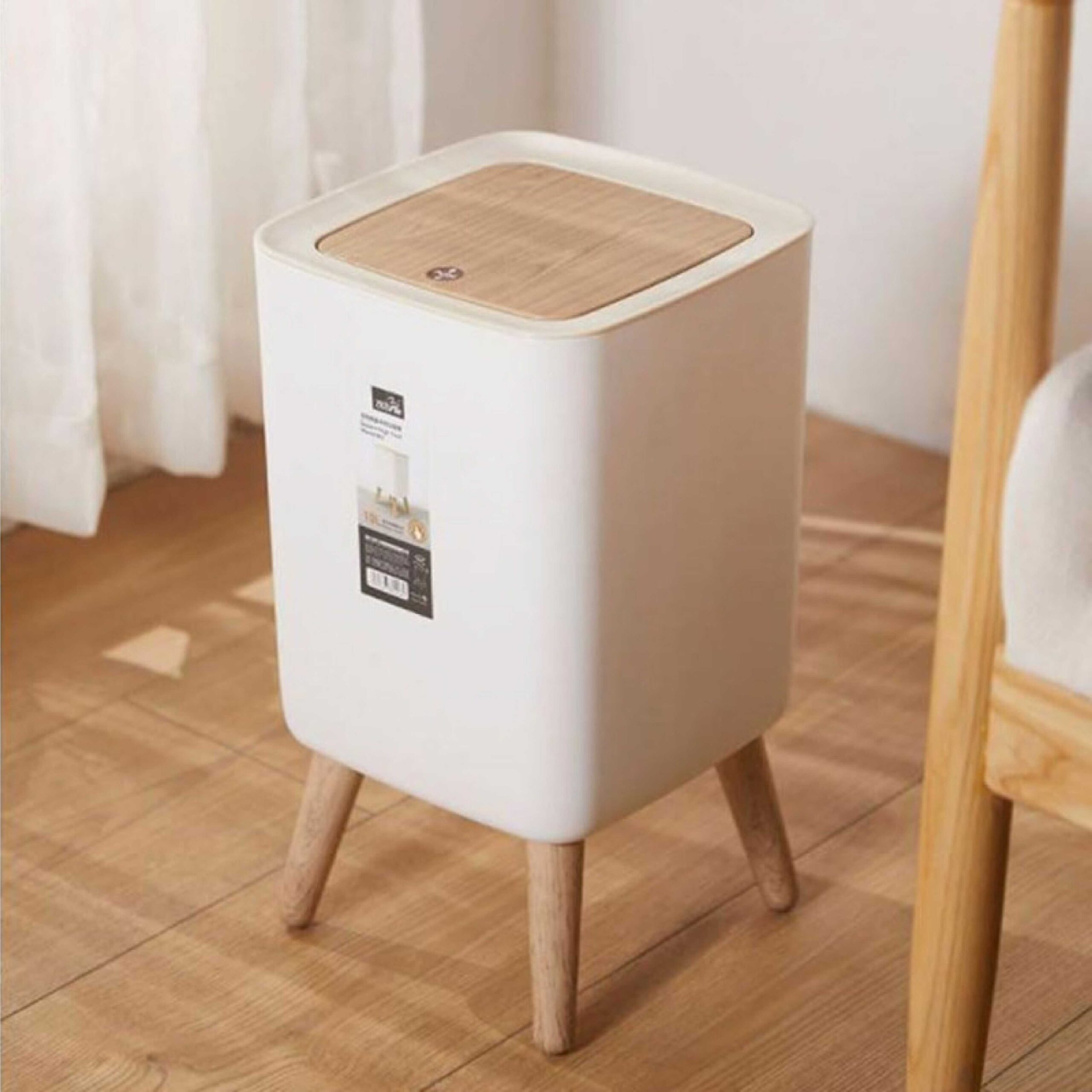 Royal's 8L Modern Nordic Trash Bin with Push Mechanism & Elevated Legs - Image 2