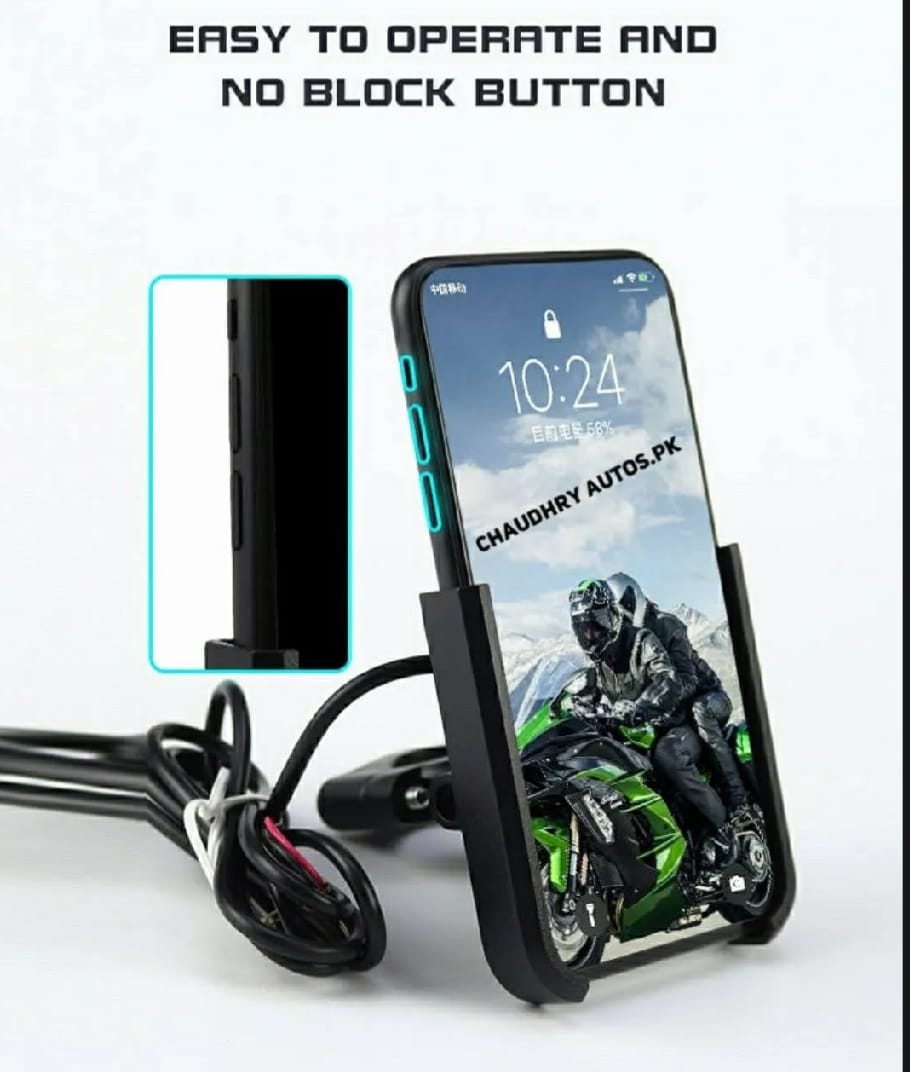 Motorcycle Mobile Holder With Charger Aluminium Body Durable And Convenient - Image 3