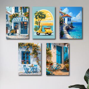 Set of 5 Premium Wall Art Photo Tiles – Modern Home Decor Sets 8x11