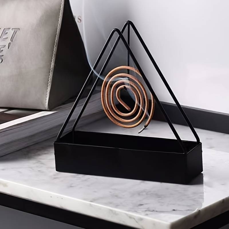 1 Pcs Simple Triangle-shaped Iron Mosquito Coil Holder Creative Hanging Or Standing Incense Burner - Image 5