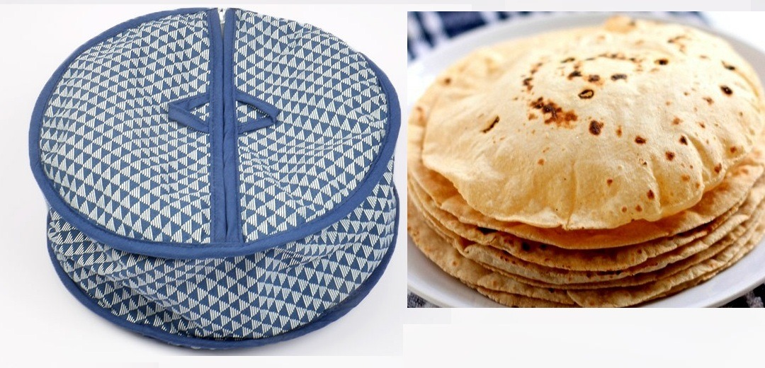 Roti Zipper Bag – Reusable, Airtight And Insulated Storage Bag For Keeping Chapati Fresh And Warm (Random Design) - Image 3
