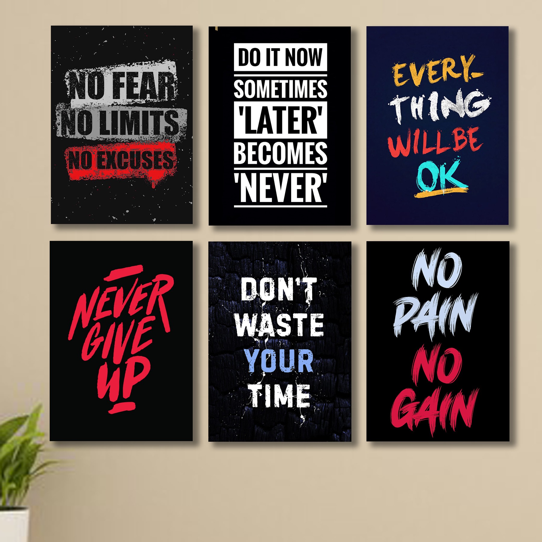 Set of 6 Premium Wall Art Photo Tiles – Modern Home Decor Sets 8x11