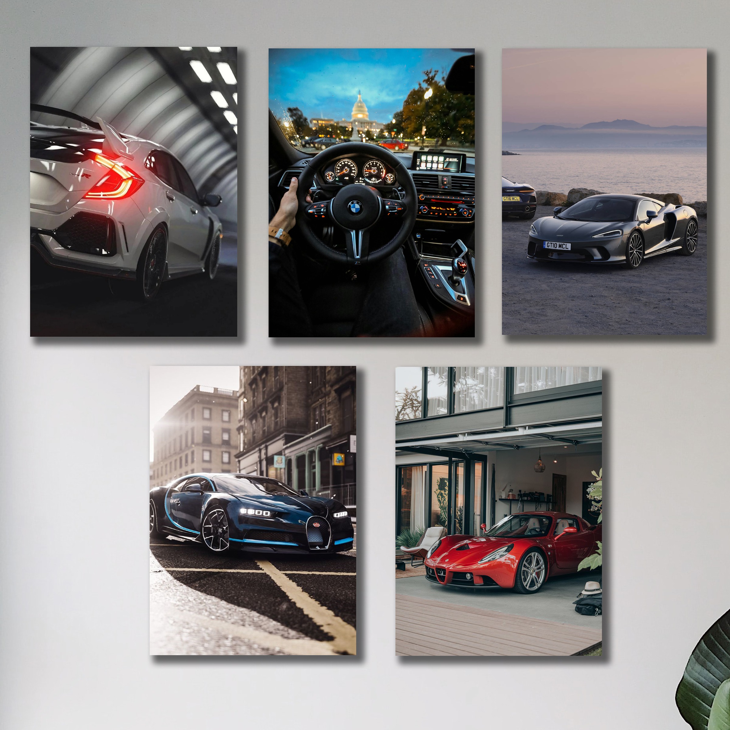 Set of 5 Premium Wall Art Photo Tiles – Modern Home Decor Sets 8x11