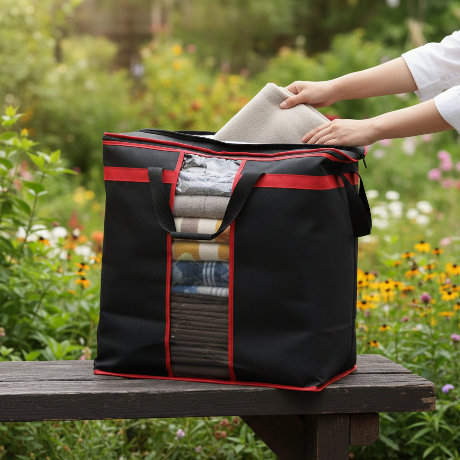 Large Storage Bag Organizers – Heavy-Duty Clothes & Blanket Storage Solution | Foldable, Spacious, Durable - Image 3