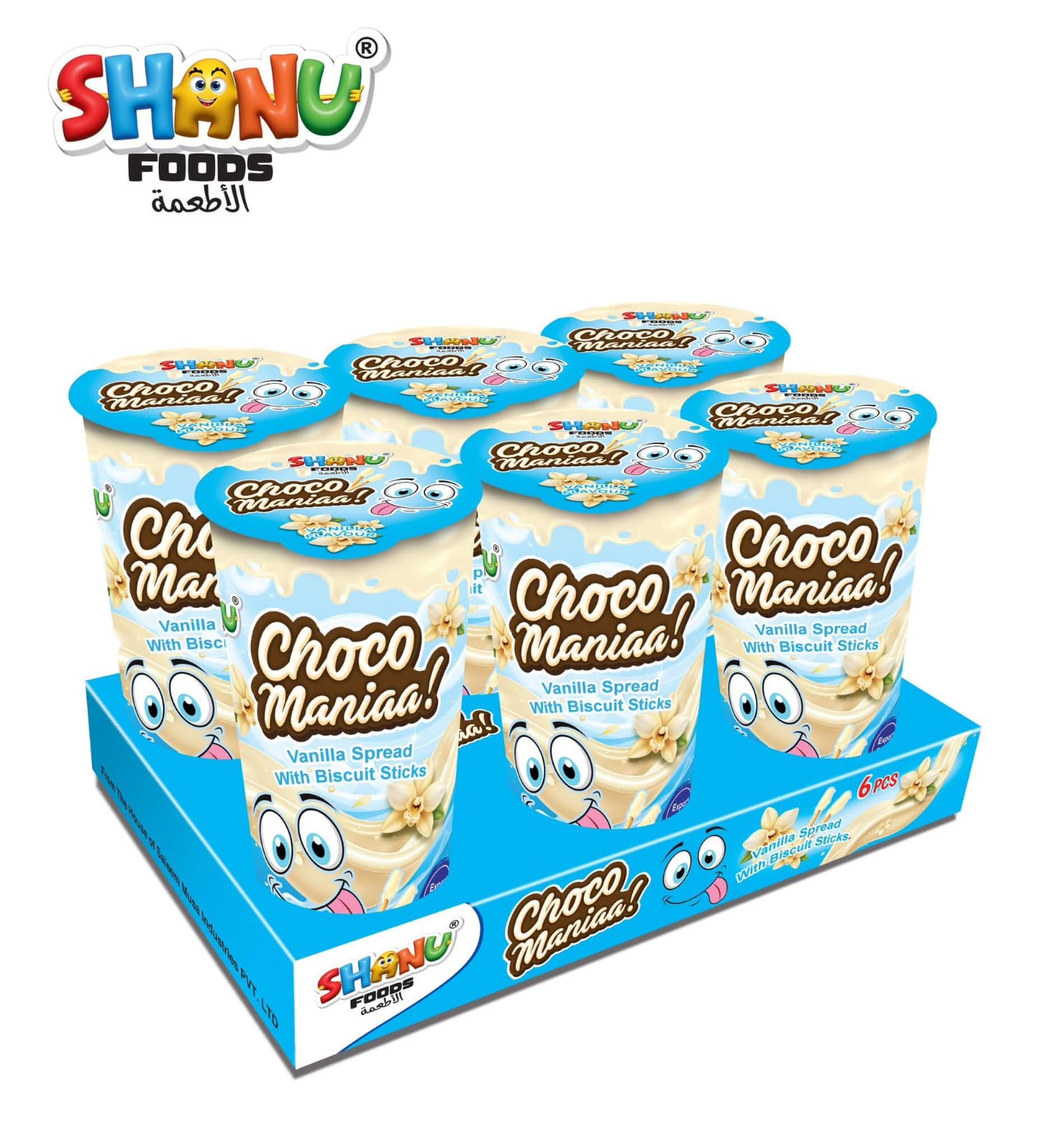 Shanu Foods Choco Maniaa | Chocolate Spread with Biscuit Sticks | 6 Cups | 7 Sticks in 1 Cup - Image 3