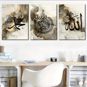 set of 3 sticky wooden frames for home office wall decore / sticky phototiles