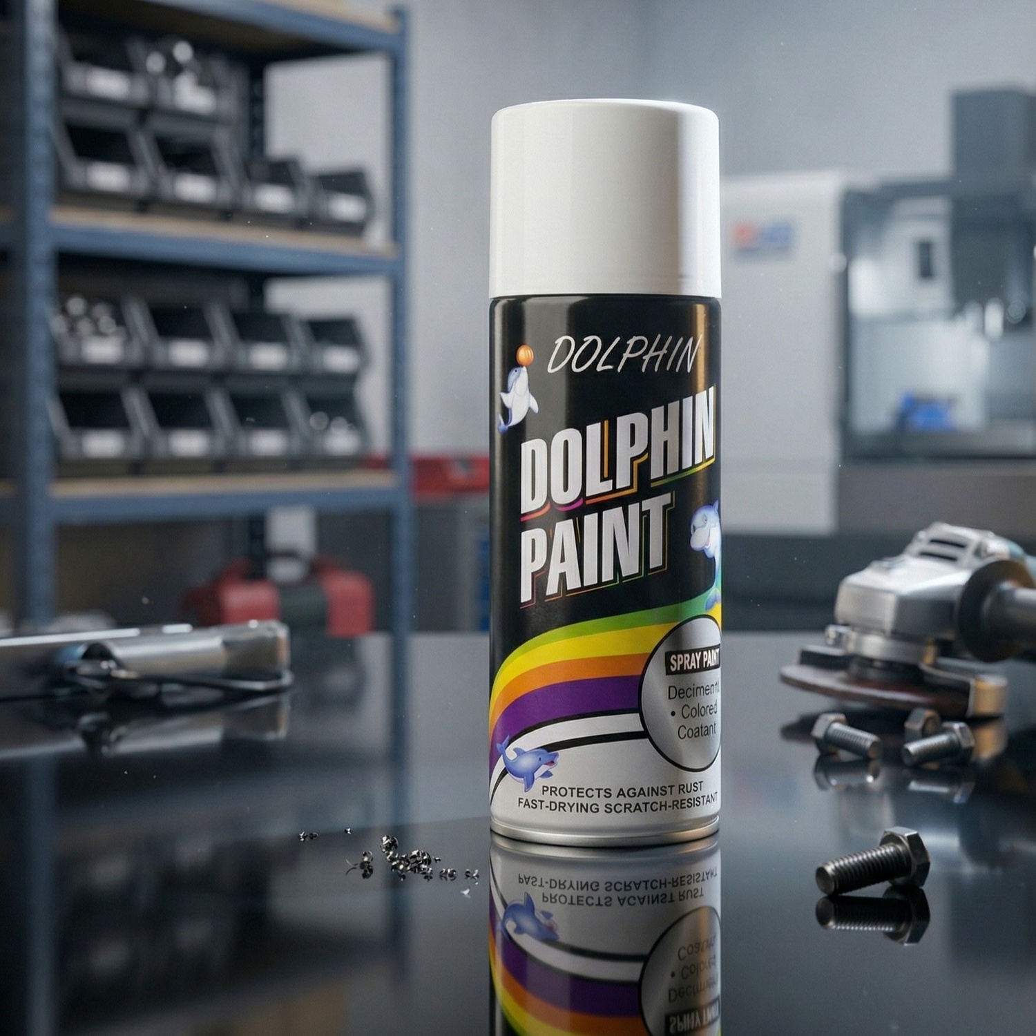 Dolphin Multi-Purpose Spray Paint – Fast-Drying, Anti-Rust & Scratch Resistant – High-Gloss Finish for Metal, Wood, Plastic & Automotive – 300ml - Image 2