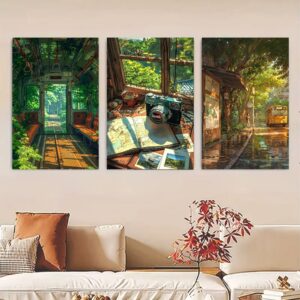 Set of 3 Premium Wall Art Photo Tiles – Modern Home Decor Sets 8x11