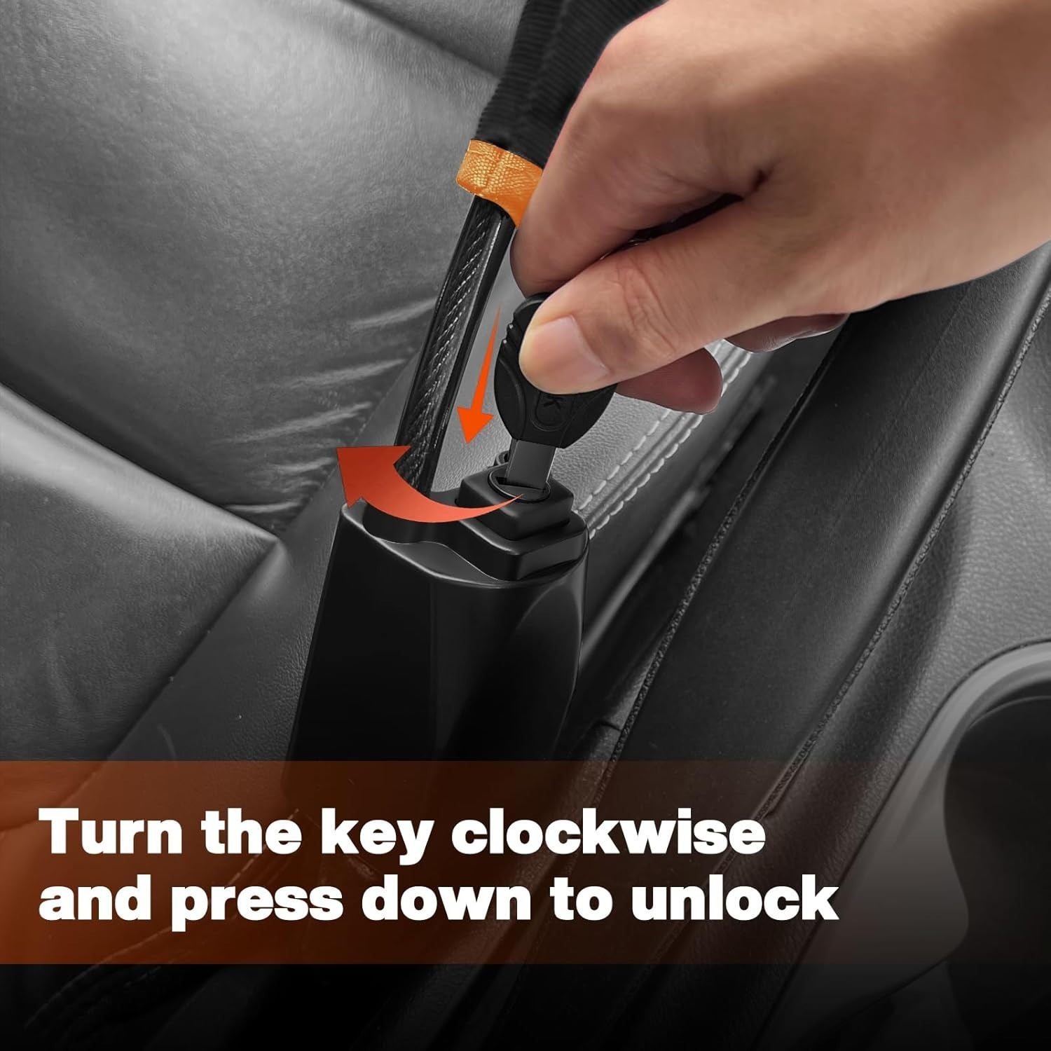 Car Steering Lock with Seat Belt Buckles Anti Theft Protection Device with three keys - Image 2